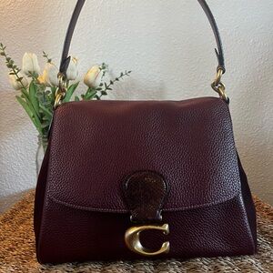 Coach May Leather Shoulder Bag With snakeskin detail.